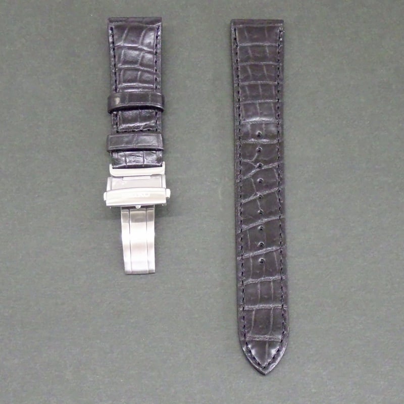 SEIKO セイコー 時計ベルト 20mm ワニ革 クロコダイルバンド L0H7011J9