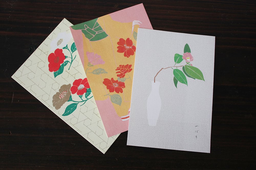 絵葉書「椿」柄 6枚組 | 西染物店 | Online shop