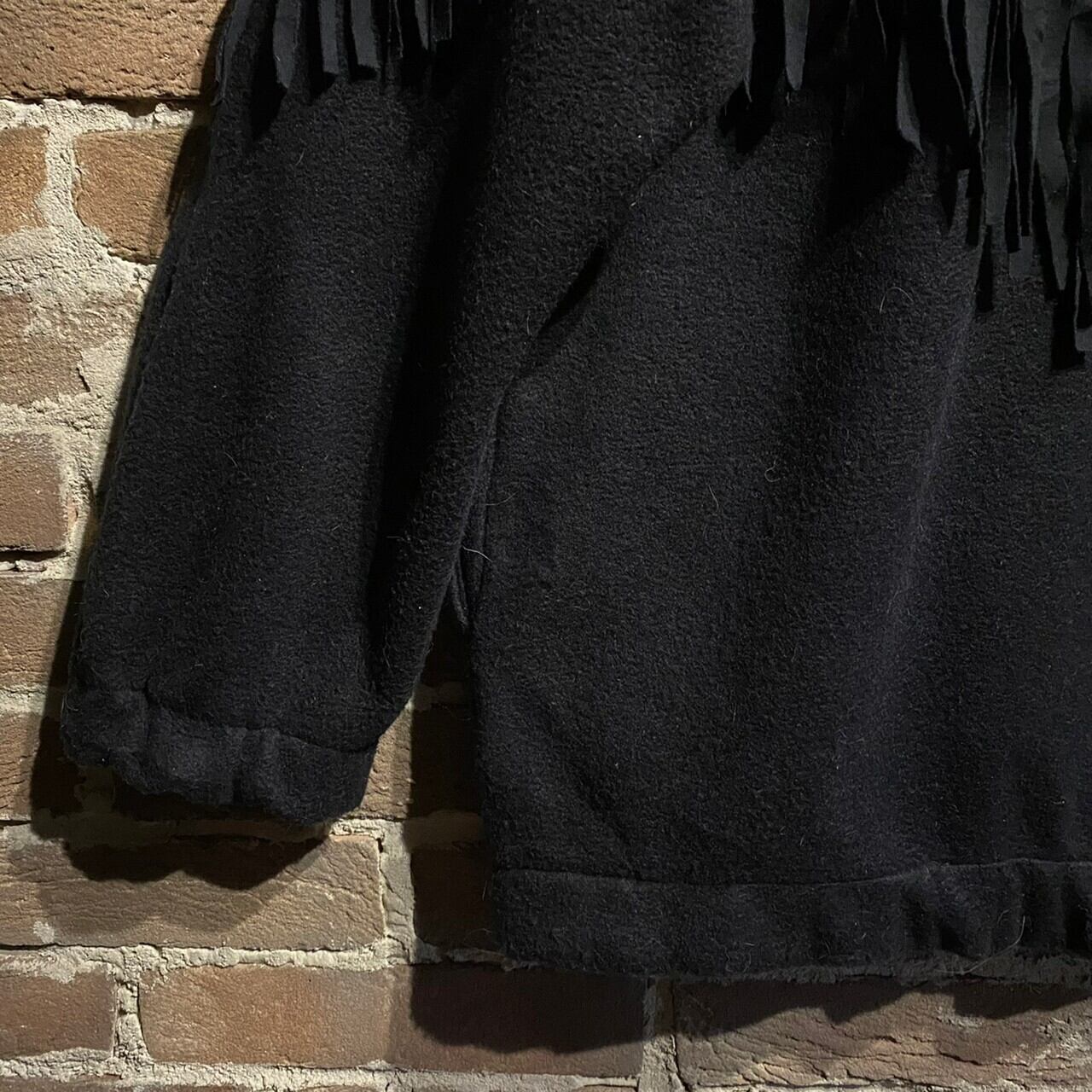 【Caka act3】Artistic Flower Pattern Fringe Fleece Jacket Caka(カカ）下北沢古着