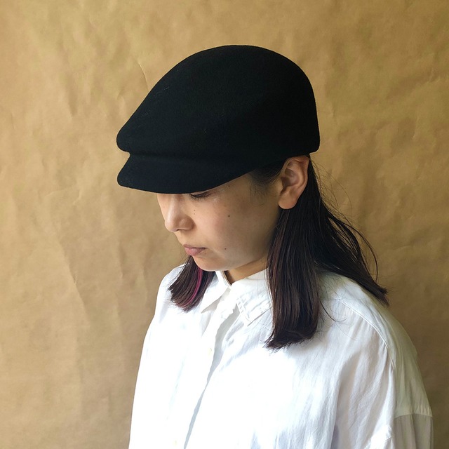 Wool FLAT CAP × stitch【受注生産／Build to order】ウール  クチバシ ハンチング × ステッチ 帽子