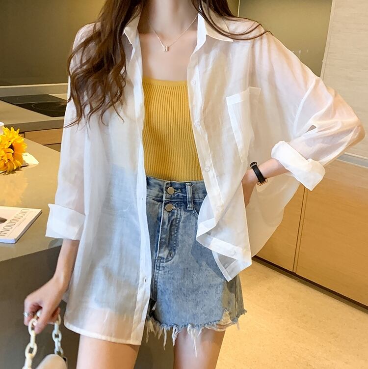 トップス レディース ブラウス シャツ 長袖 長袖シャツ ロング丈 シアー ロング 透け感 可愛い かわいい ナチュラル 軽やか シンプル カジュアル お洒落 オシャレ おしゃれ かっこいい 送料無料 大人女子 大人可愛い ラフ ラブリー 抜け感 フリーサイズ ワンサイズ ホワイト グレーブルー ピンク 無地 春 夏 ランチ 学生 大学生 お出かけ ショッピング 買い物 ピクニック 公園 女子会 休日 旅行 リゾート プール 海 普段使い ファッション コーデ スタイル モテ インスタ映え インスタ 流行