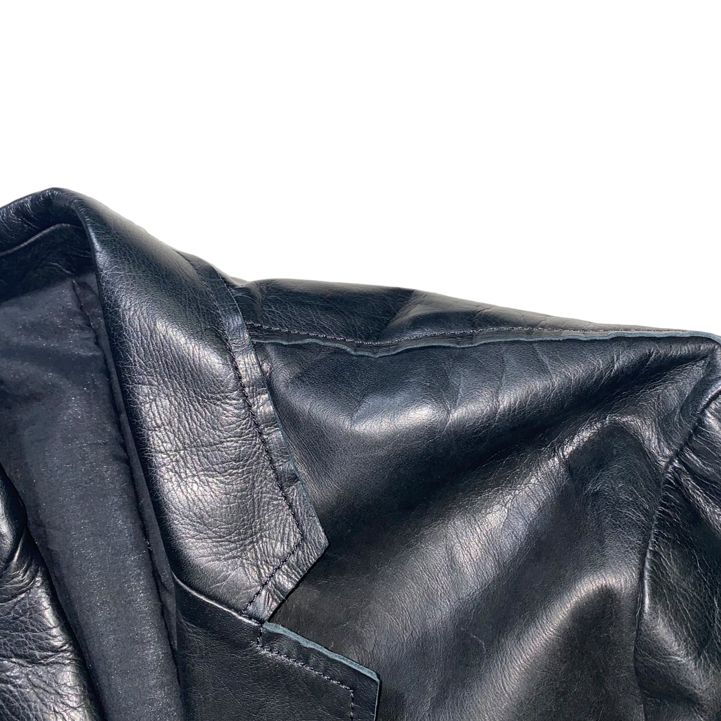 COSTUME NATIONAL HOMME black sheep leather tailored coat | NOIR ONLINE