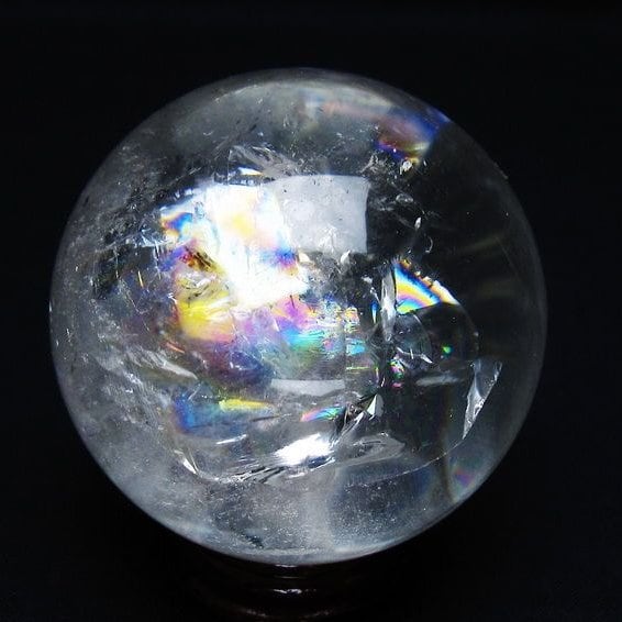 水晶 丸玉 虹入り 62mm スフィア 置物 水晶玉 一点物 151-8802