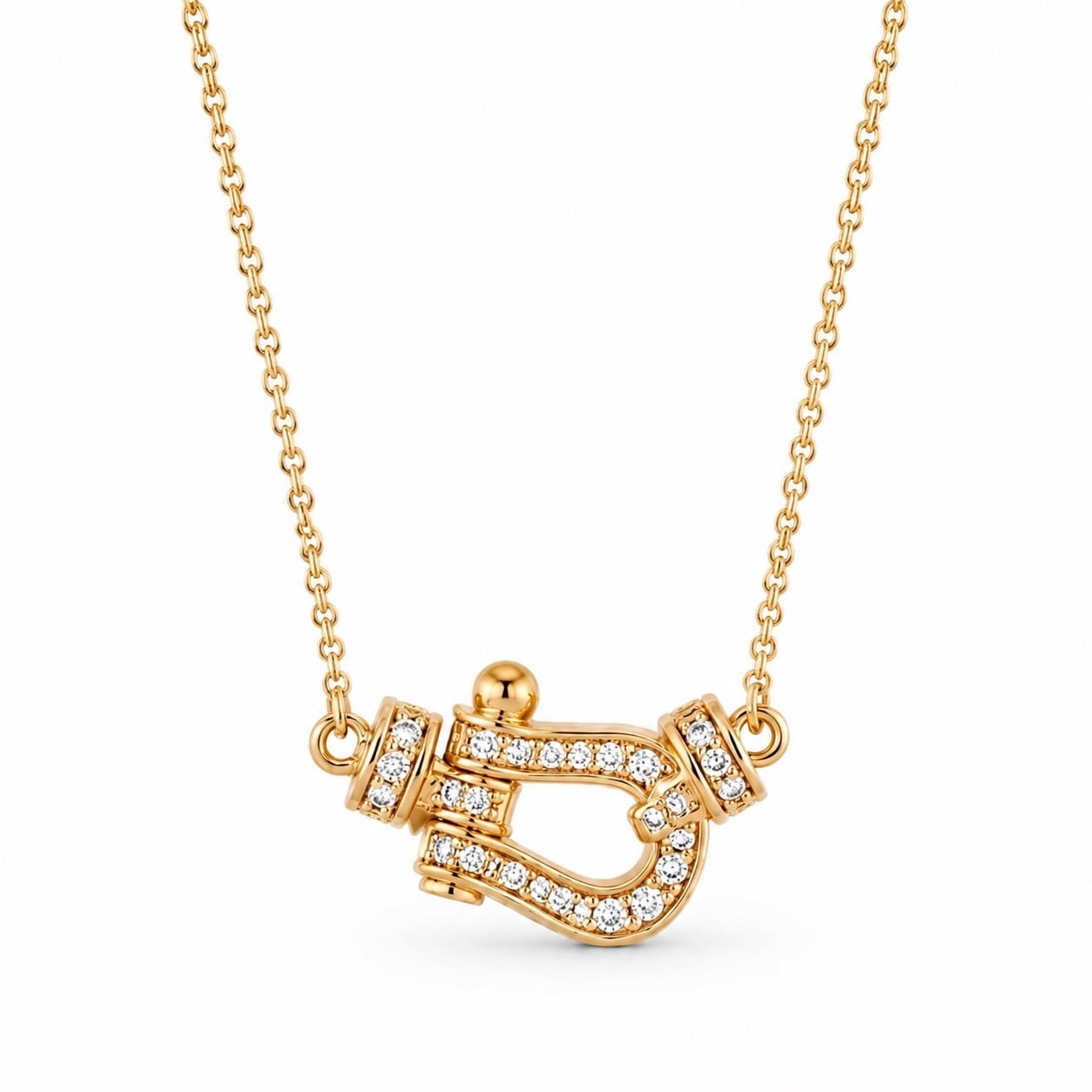 Luminous Horseshoe Lock Necklace(ゴールド)