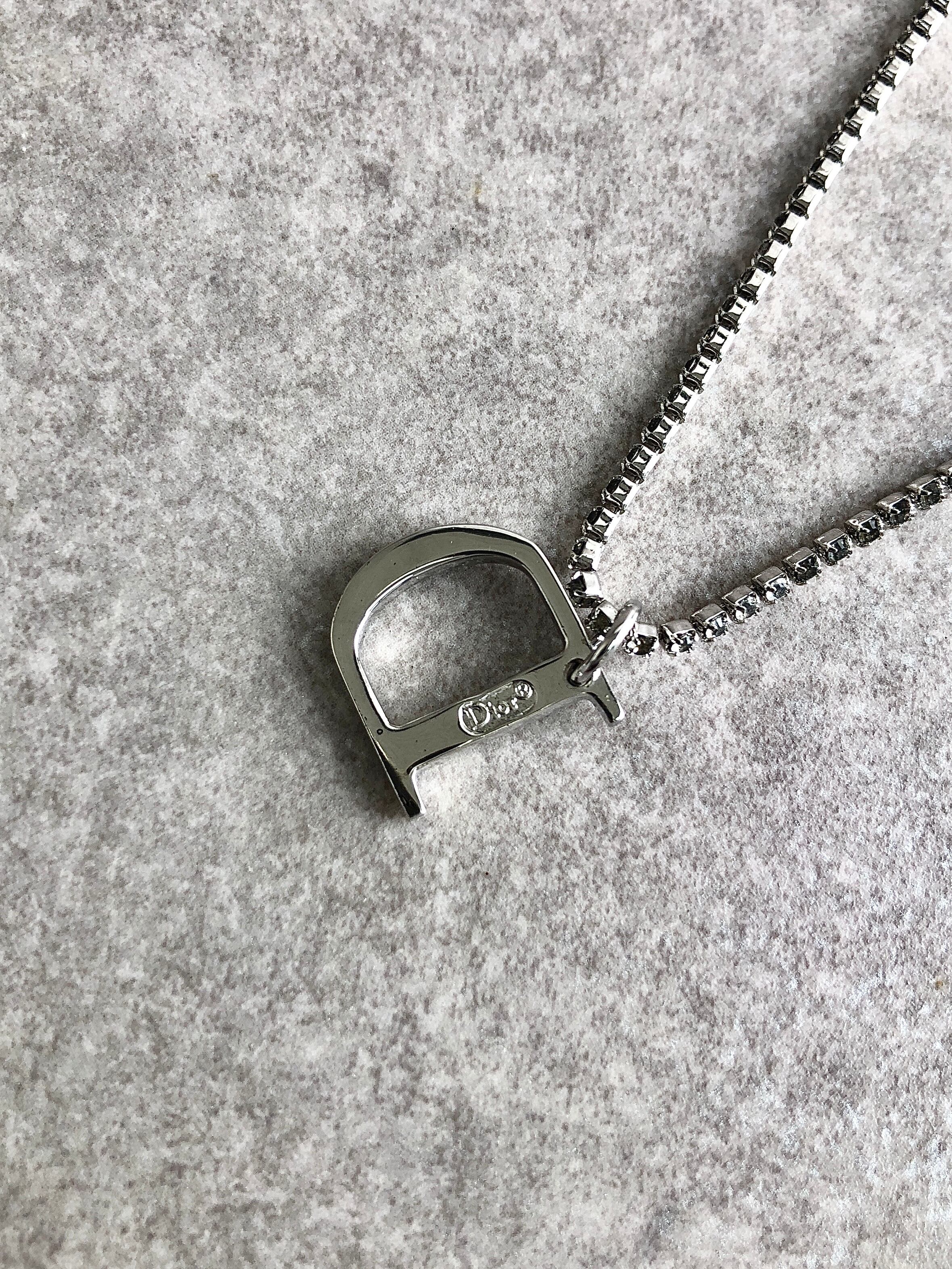 Christian Dior クリスチャン ディオール ネックレス シルバー Dロゴ