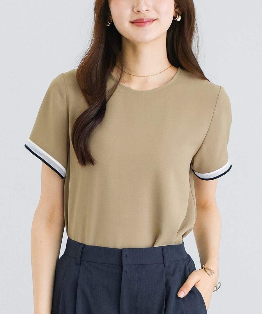 ラクして整うカセット服 】 さらさらオックス・袖口シアーブラウス