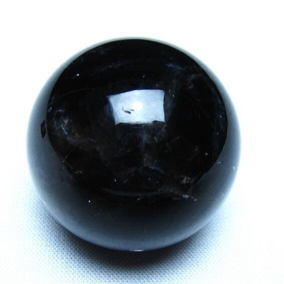 黒水晶 丸玉 モリオン 丸玉 34mm スフィア 置物 原石 141-7529