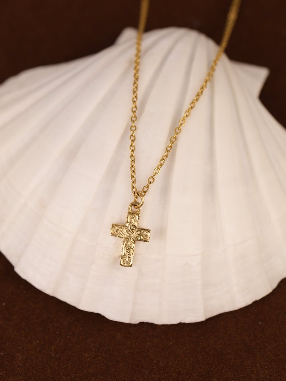 316L hawaiian petit cross necklace #n61