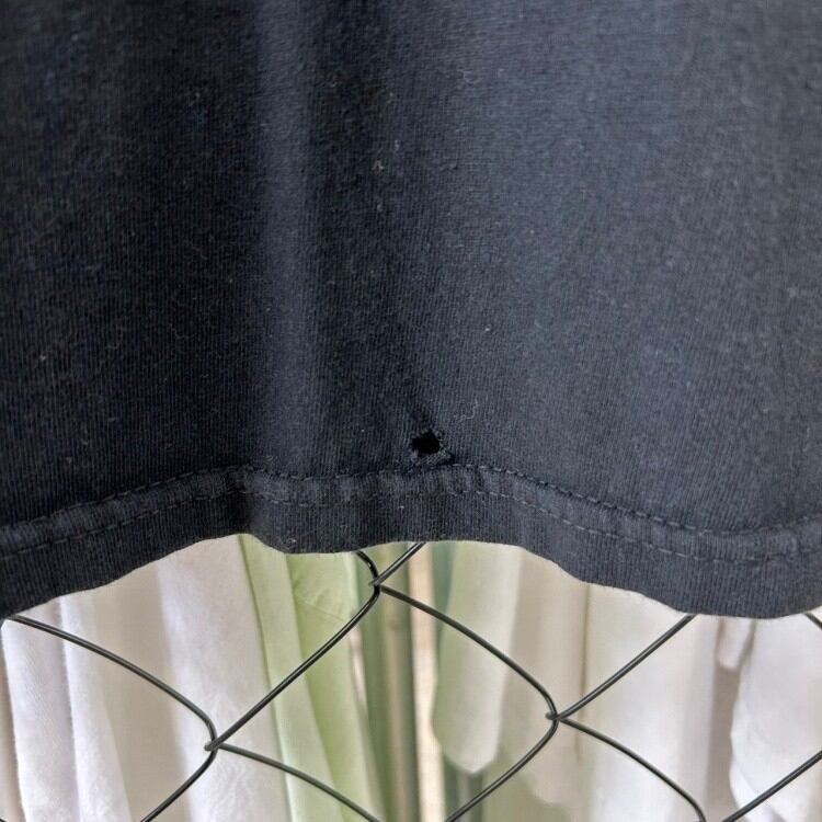 USA製ディズニー 半袖ポロシャツ タワーオブテラー刺繍ロゴ リンガー 黒M