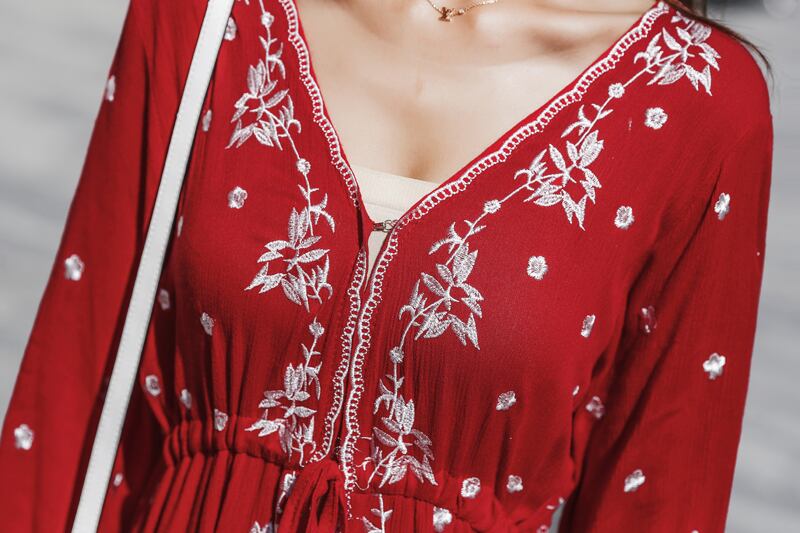 ボヘミアン マキシ丈 ワンピース フレアワンピース マキシ アンクル丈