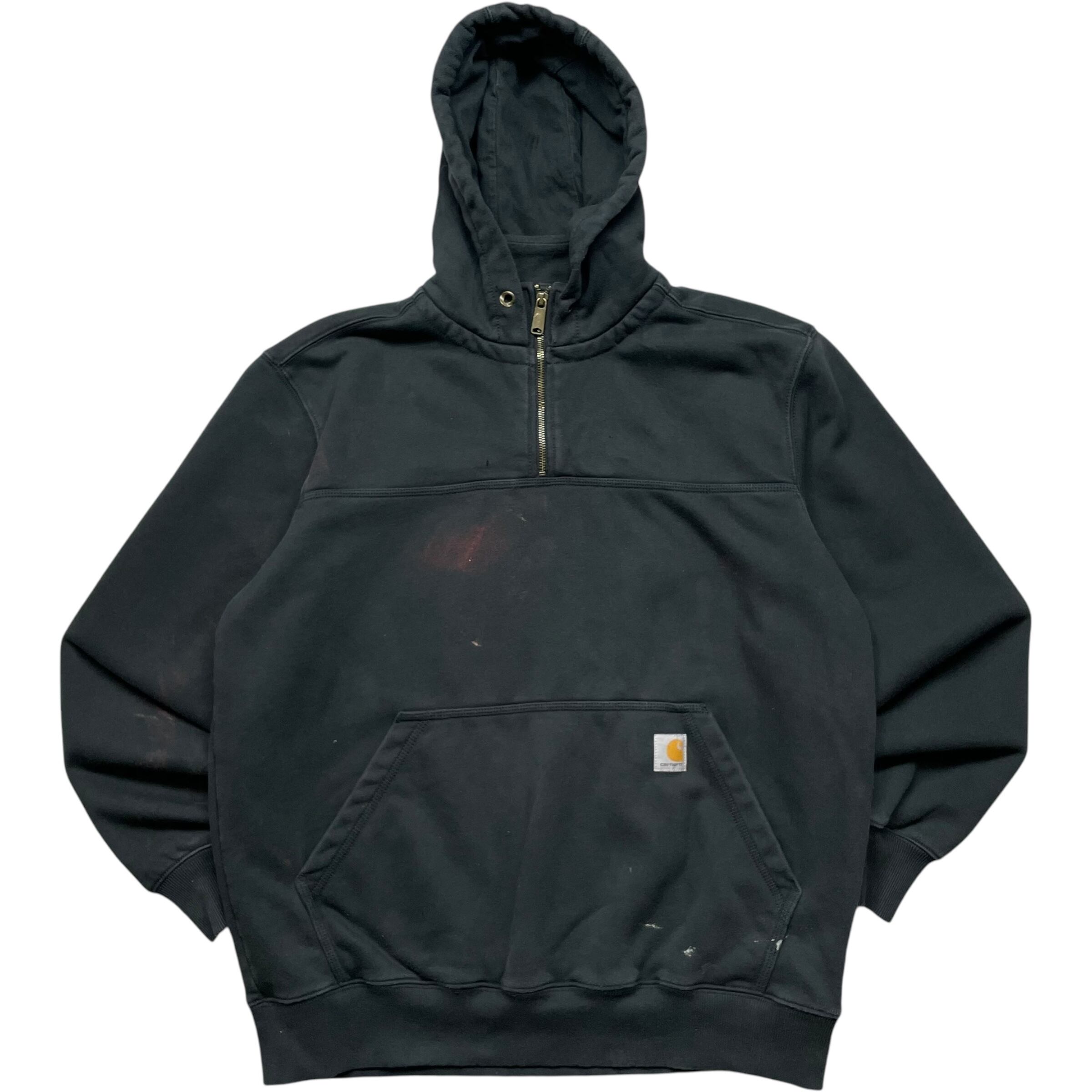 《L》 Carhartt カーハート ハーフジップパーカー スウェット ワンポイント ブラック no.6256