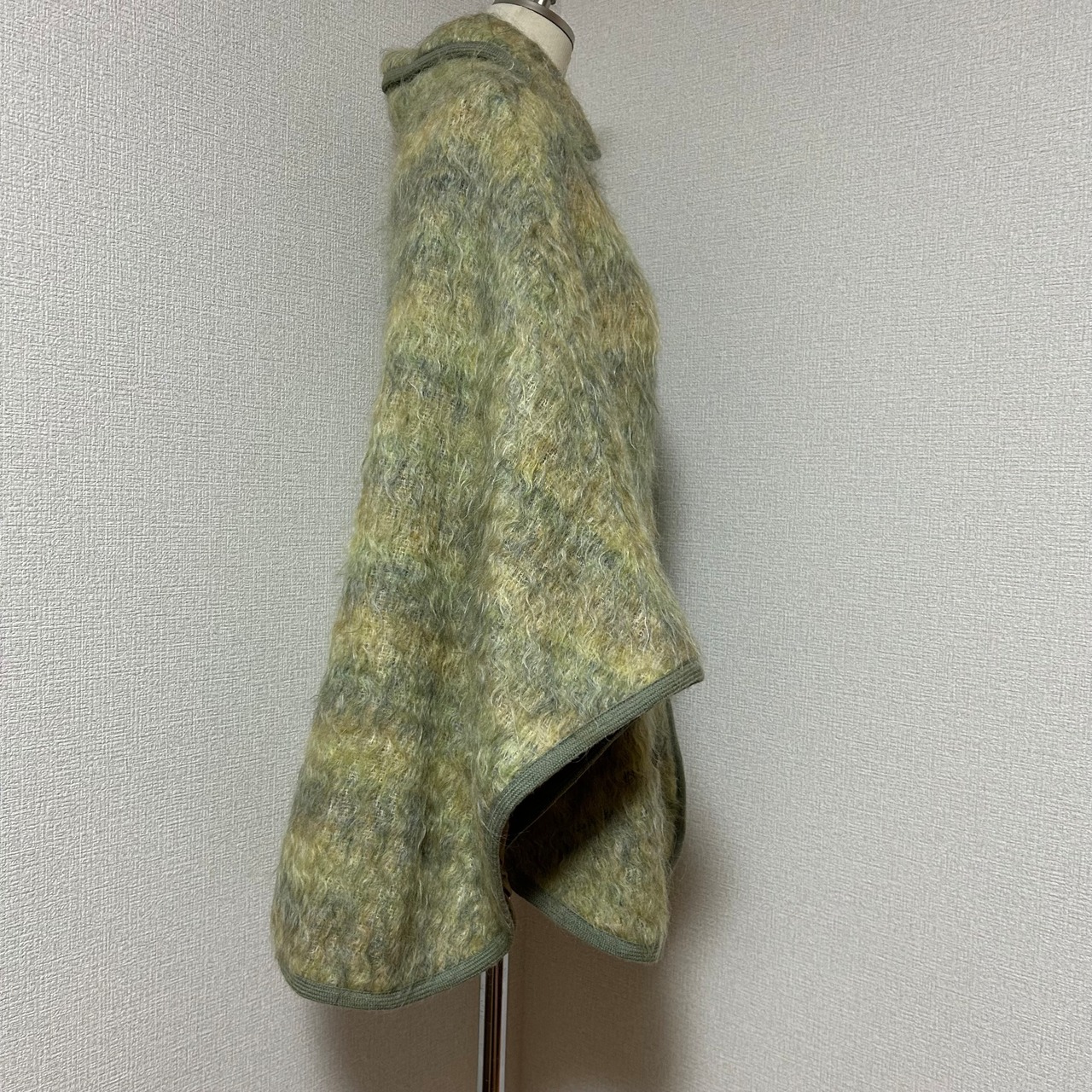 【英国製】Chris Reekie モヘア混 ポンチョ コート グラズミア製 ヴィンテージ