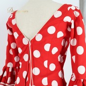 フラメンコ 衣装 バタデコーラ トップス スペイン製 ESPERANZA ROMERO 赤 ドット 水玉 フリル ボランテ ブラウス ファルダ スカート 発表会 パーティ レッスン レッド系 ホワイト系 ブルー系 フラメンコ衣装 セットアップ 可愛い エレガント トップス フェスティバル ステージ衣装 女性用 おしゃれ しっかりした生地 発表会用 水玉模様 フリル付き