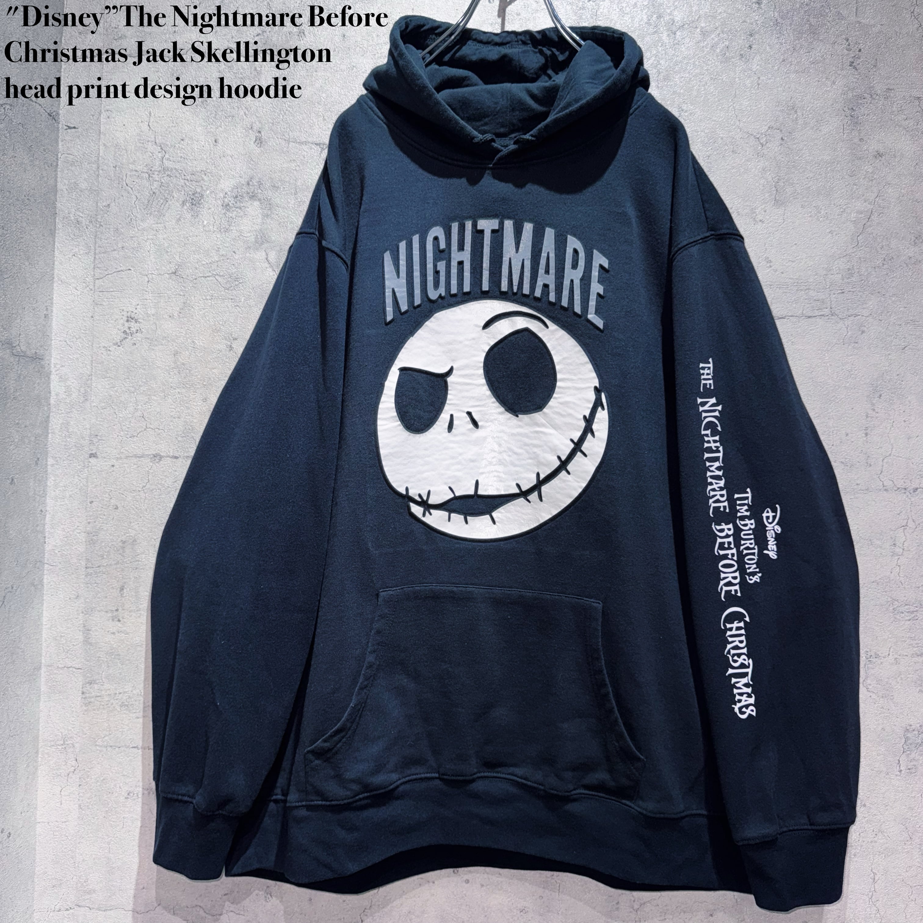 "Disney”The Nightmare Before Christmas Jack Skellington head print design hoodie