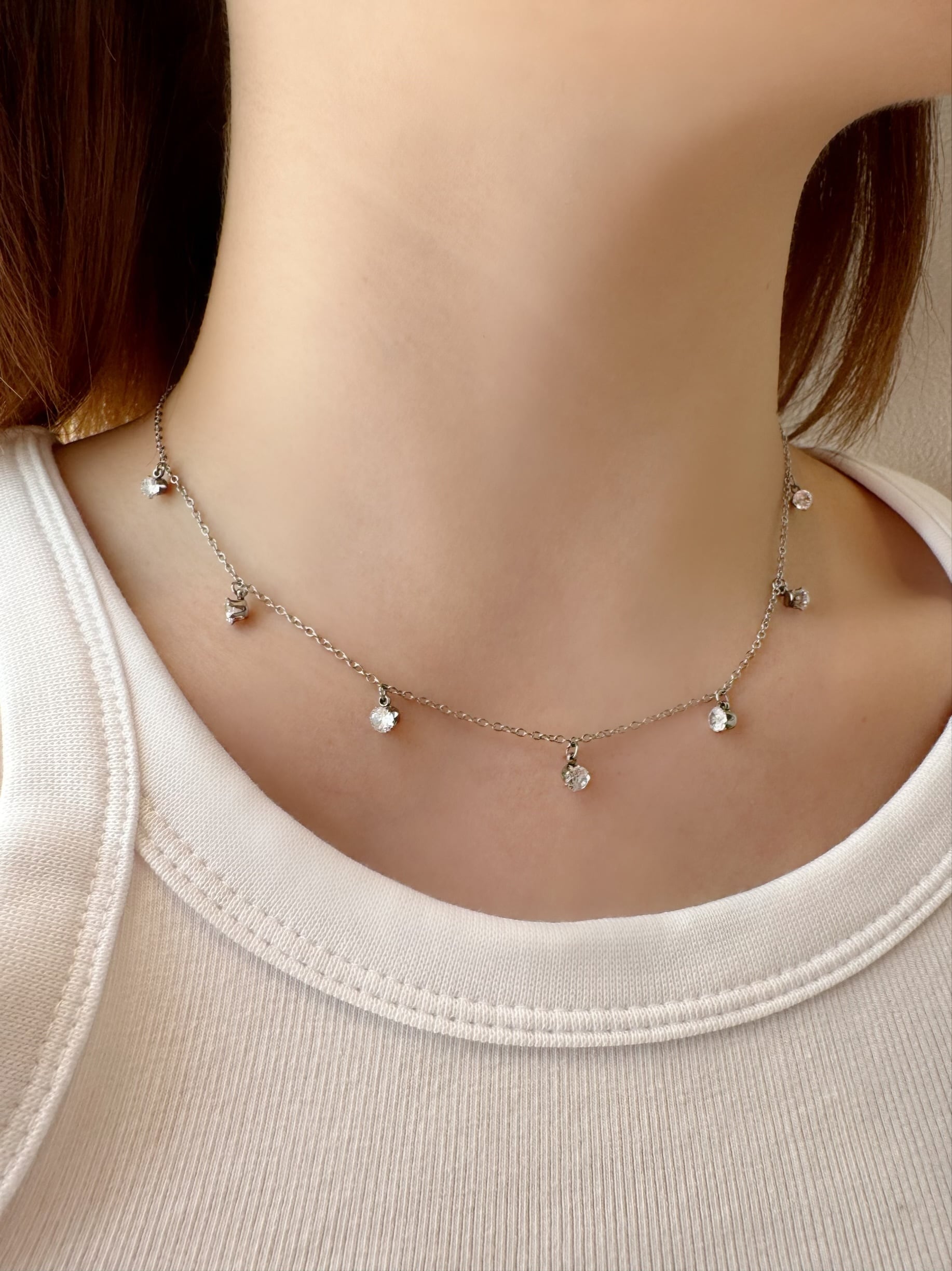 ダイヤステーションネックレス | jewelrychaco ダイヤステーションネックレス | jewelrychaco