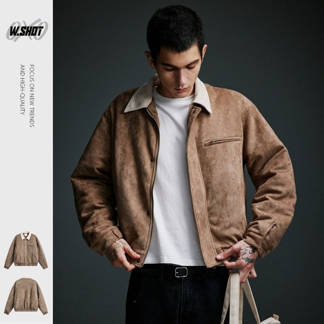 【暖かさUP】ストリート スエード 中綿ジャケット T1933