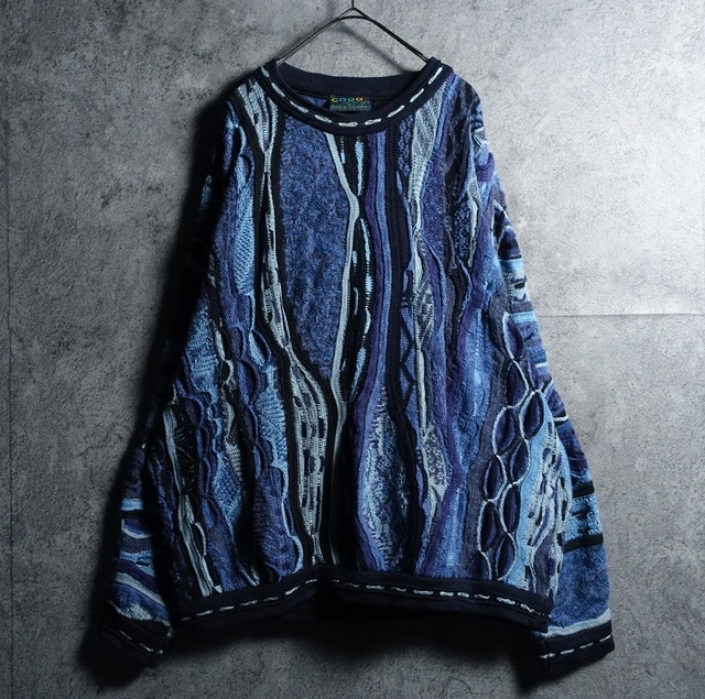 90s “COOGI” Multicolor 3D Pattern Design Cotton Knit