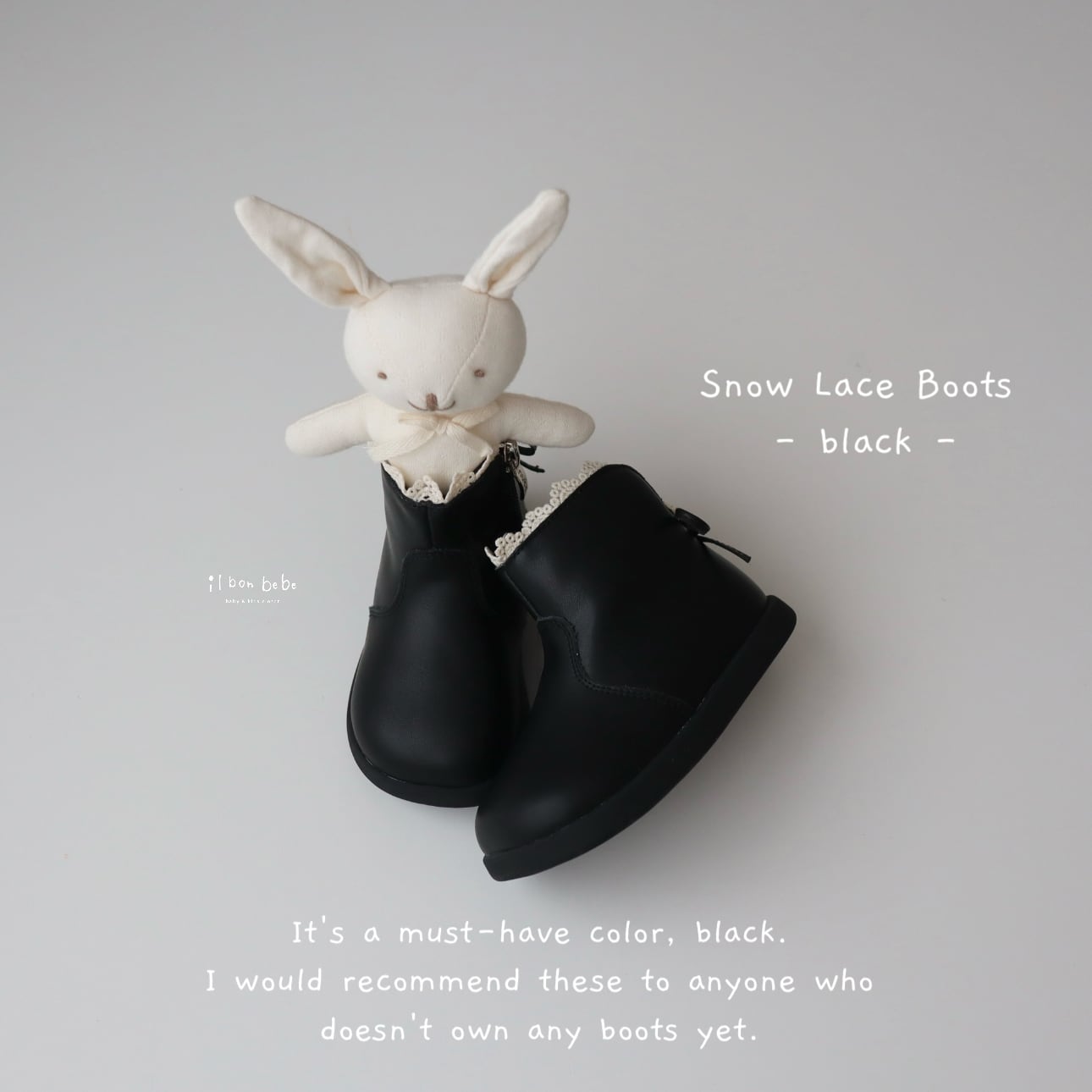 【即納】Snow Lace Boots - black -