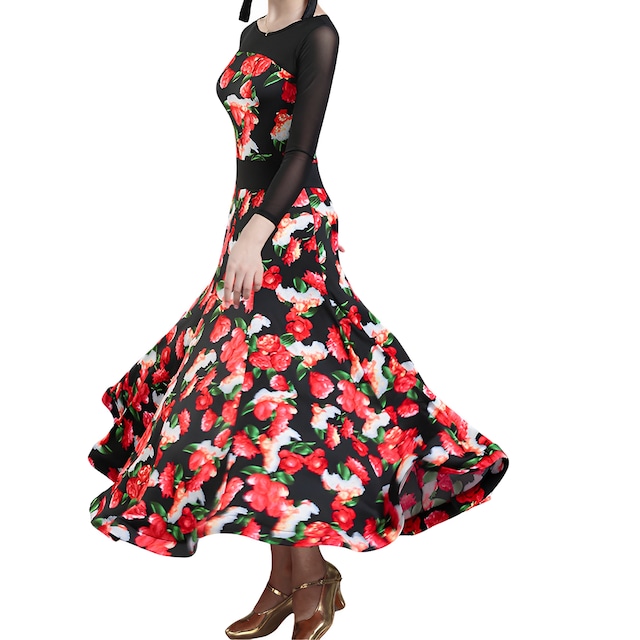 エレガント ローズデザイン ロングドレス ds0619