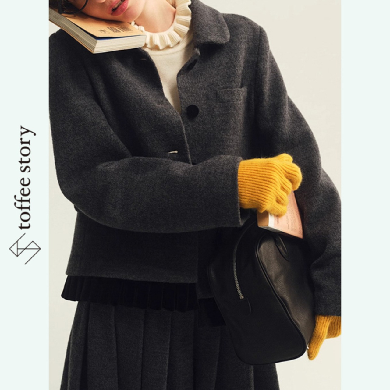 【2color】陽だまり色のクシュクシュハイネックニット 《P0311》