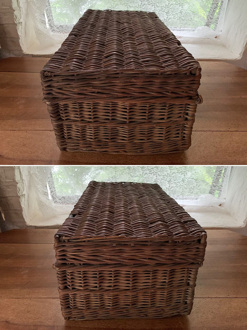 籐のトランク カゴ 収納 金具付き | Brocante de La Cocotte 籐のトランク カゴ 収納 金具付き | Brocante de La Cocotte
