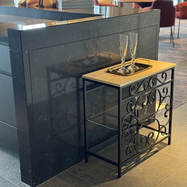 ソファサイドテーブル 天然大理石 ロートアイアン クラシック / 家具