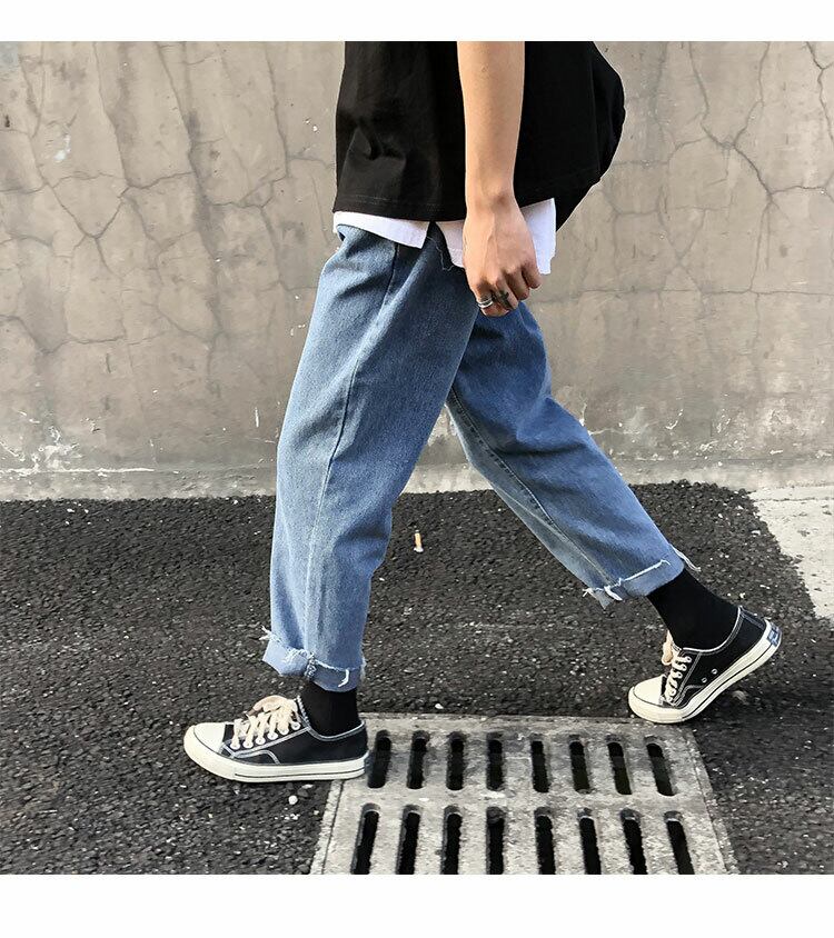 全1色 デニム パンツ ストレート カジュアル 無地 おしゃれ