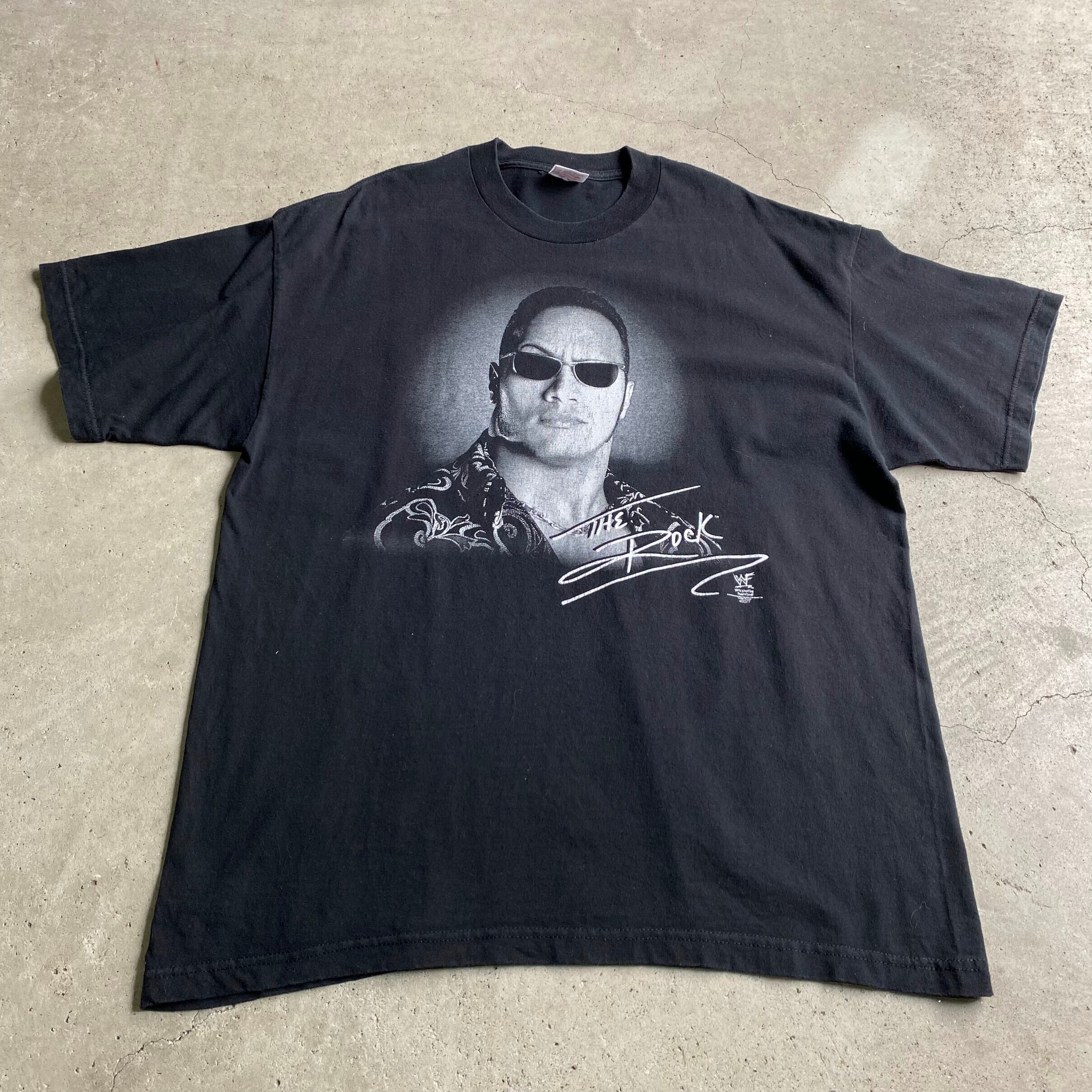 00年代 WWE プロレス ”THE ROCK” プリントTシャツ メンズXL 古着 00s 