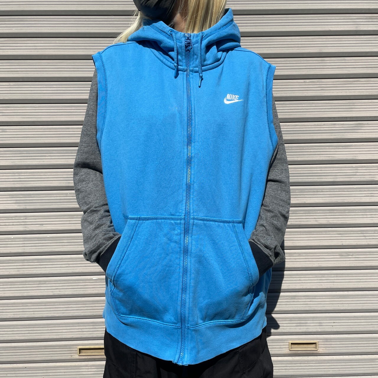 NIKE ナイキ スウェット パーカー スポーツ ブルー (メンズ XL) 中古 