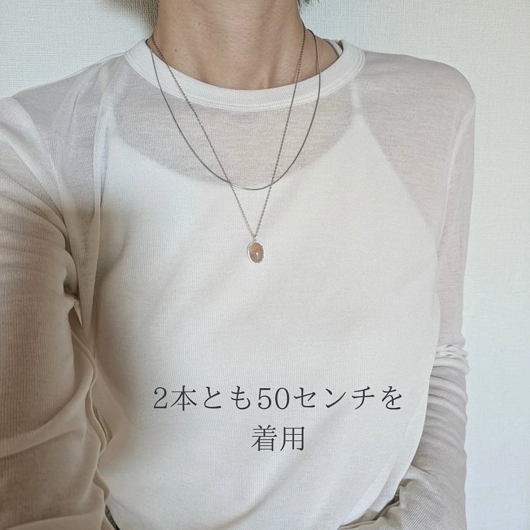 2点セット】重ね着けが楽しくなる*グレーオニキスのネックレス