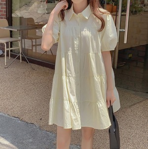 レディース ワンピース ミニ 半袖 襟付き 角襟 Aライン ティアード 前開き フェミニン かわいい 大人可愛い きれいめ シンプル カジュアル おしゃれ ガーリー 主役級 存在感 ラブリー キュート 無地 春 夏 ママ 10代 20代 30代 40代 デート お出かけ 旅行 レストラン 女子会 休日 ホテル ガーデン ショッピング 合コン コンパ カフェ コーデ 楽ちん 体型カバー 普段使い モテ 清楚 トレンド 流行 定番 M L XL ゆったり 黄色 ネイビー