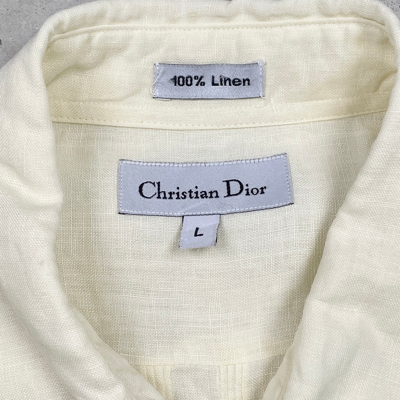 90年代 Christian Dior クリスチャン ディオール ロゴ刺繍 リネン 