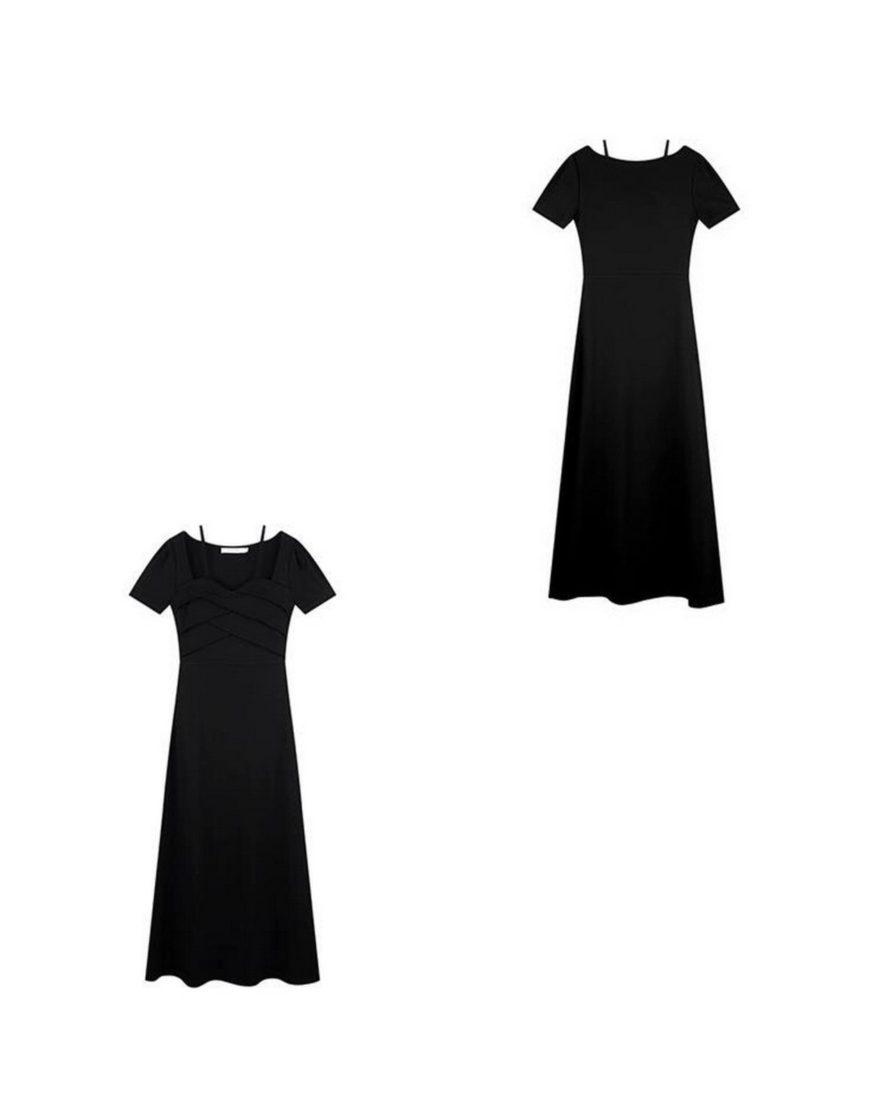 スクエアネックロングワンピース 3color A0347 - 17