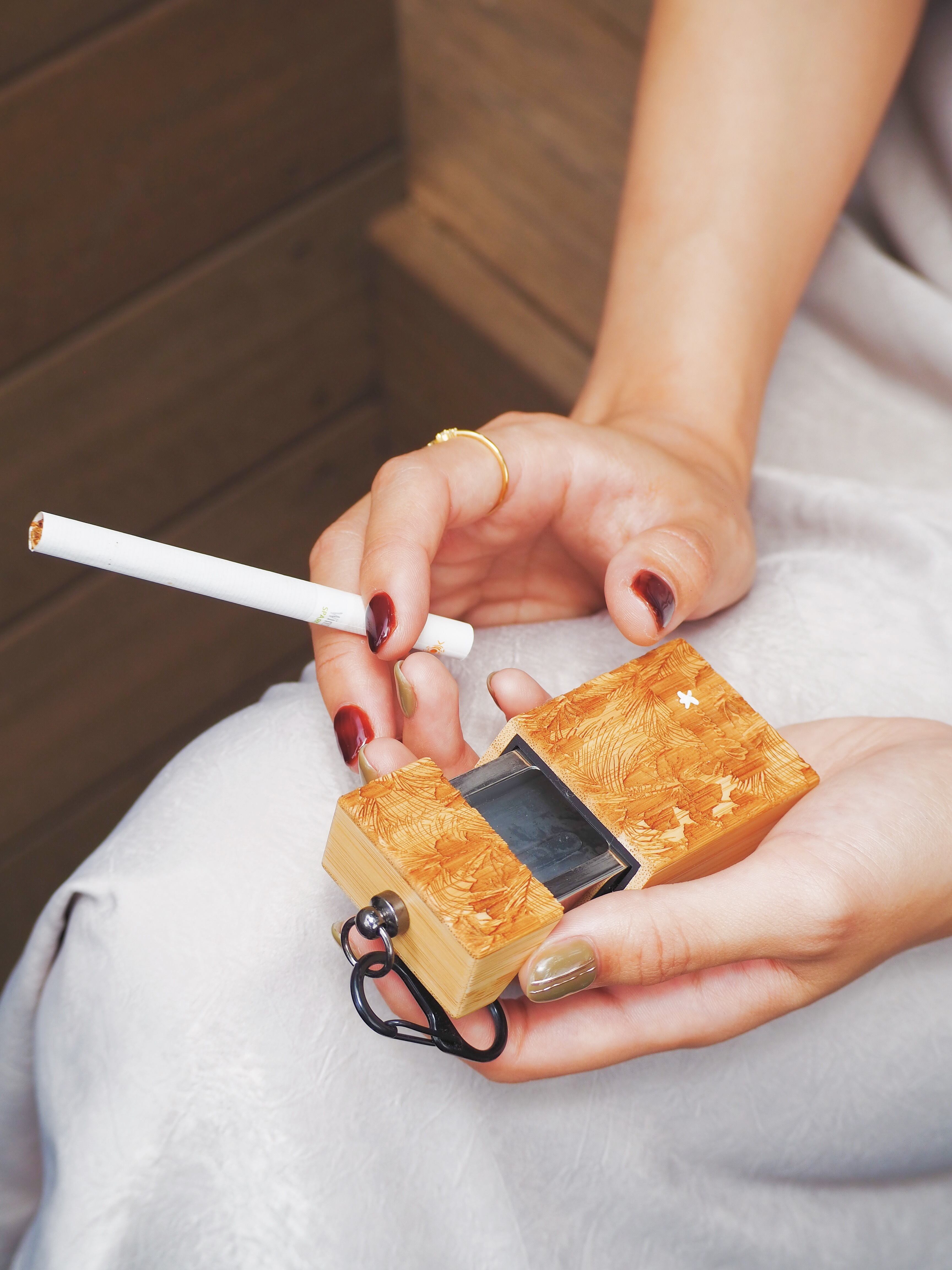 Wood portable ash tray | ALOHA GLASS