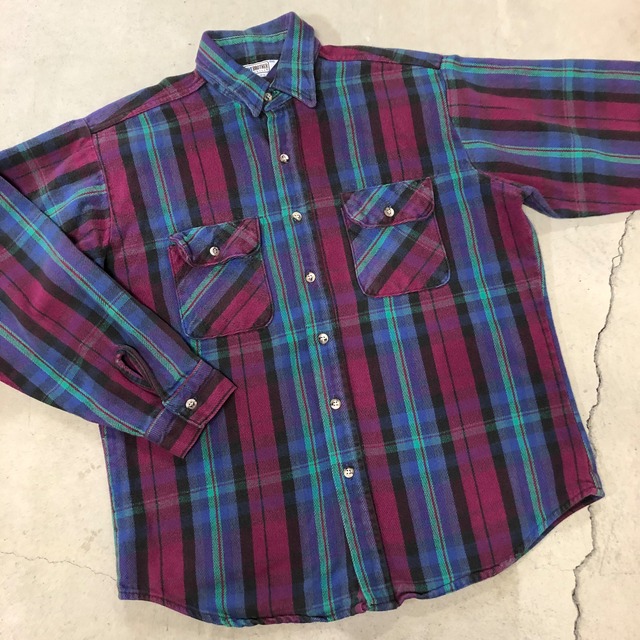 1980'S FIVE BROTHER FLANNEL CHECK SHIRT