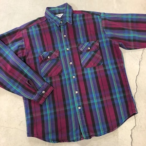 1980'S FIVE BROTHER FLANNEL CHECK SHIRT