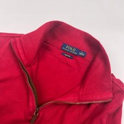 POLO RALPH LAUREN ラルフローレン ESTATE RIB ハイネック プルオーバー シャツ S/レッド メンズ