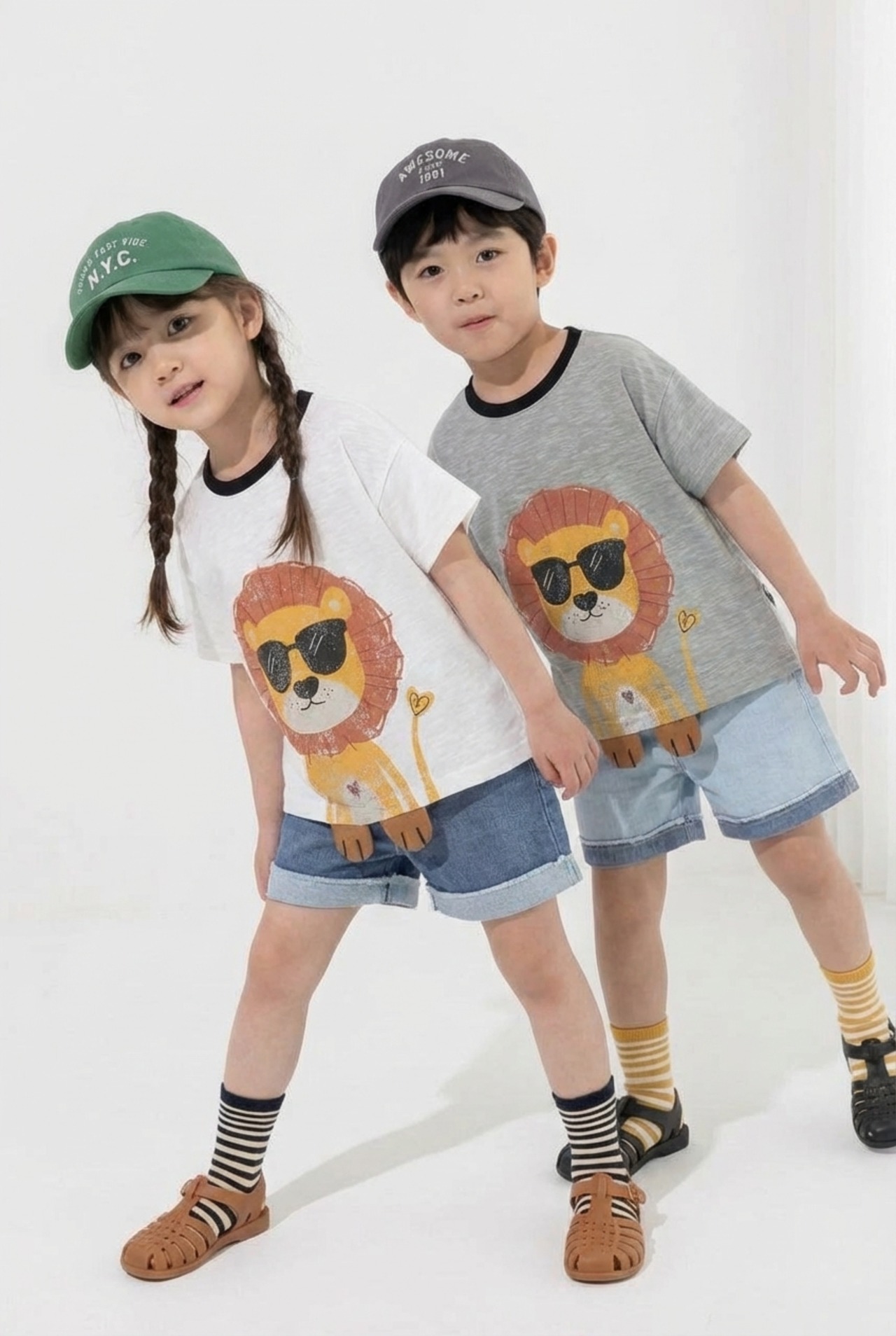[Orangemom] Sunglasses Lion T-shirt Shirt / [오렌지맘] 선글라스사자티셔츠