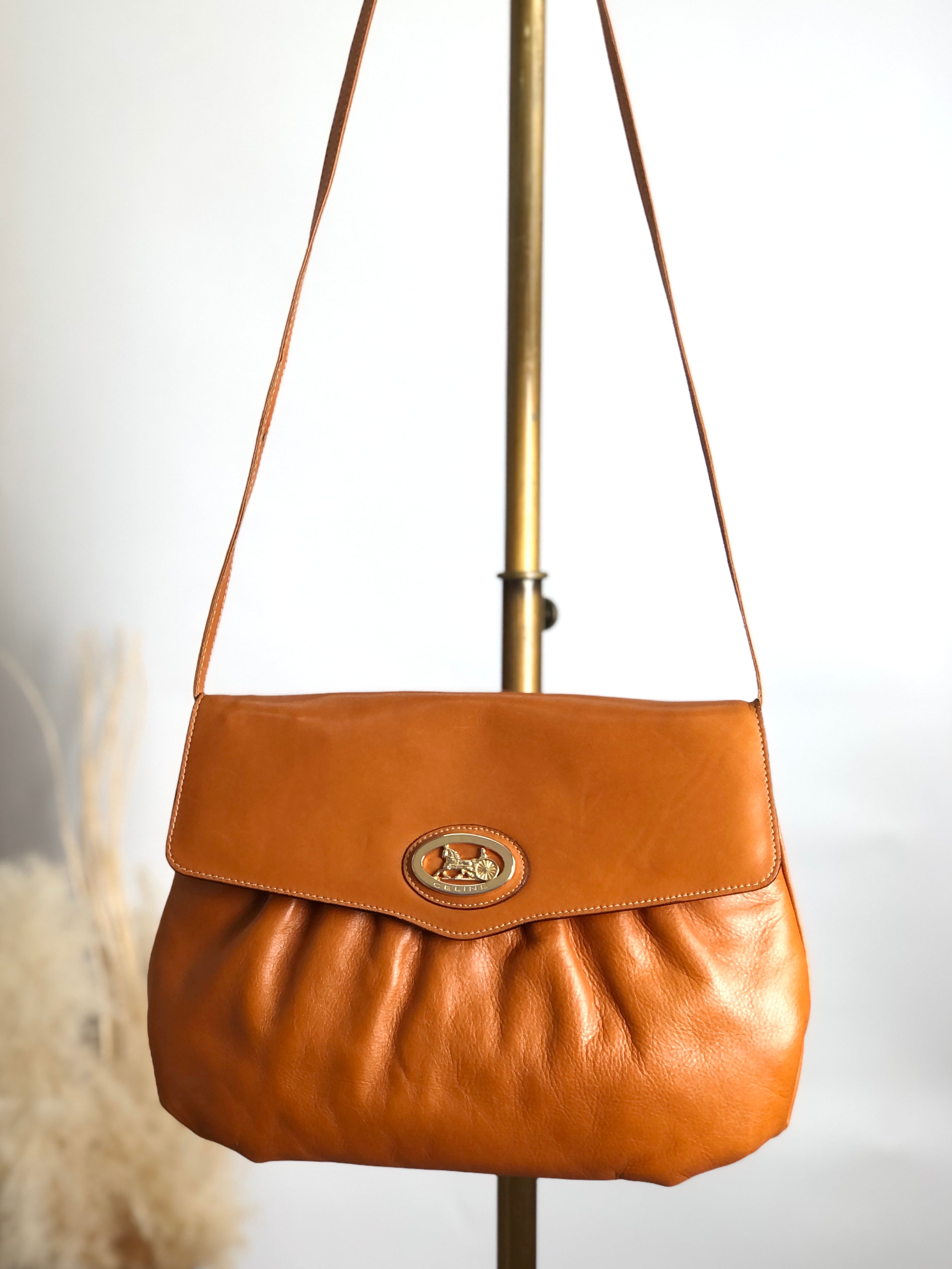 セリーヌ ヴィンテージバッグ キャメル色