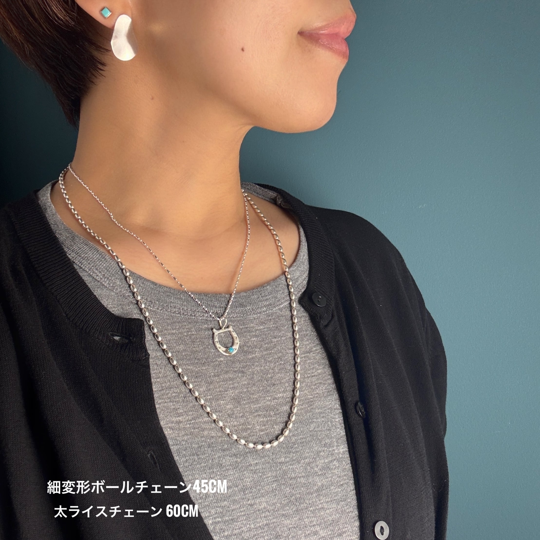 Indian Jewelry】ターコイズ ホースシューペンダント Silver 馬 蹄鉄