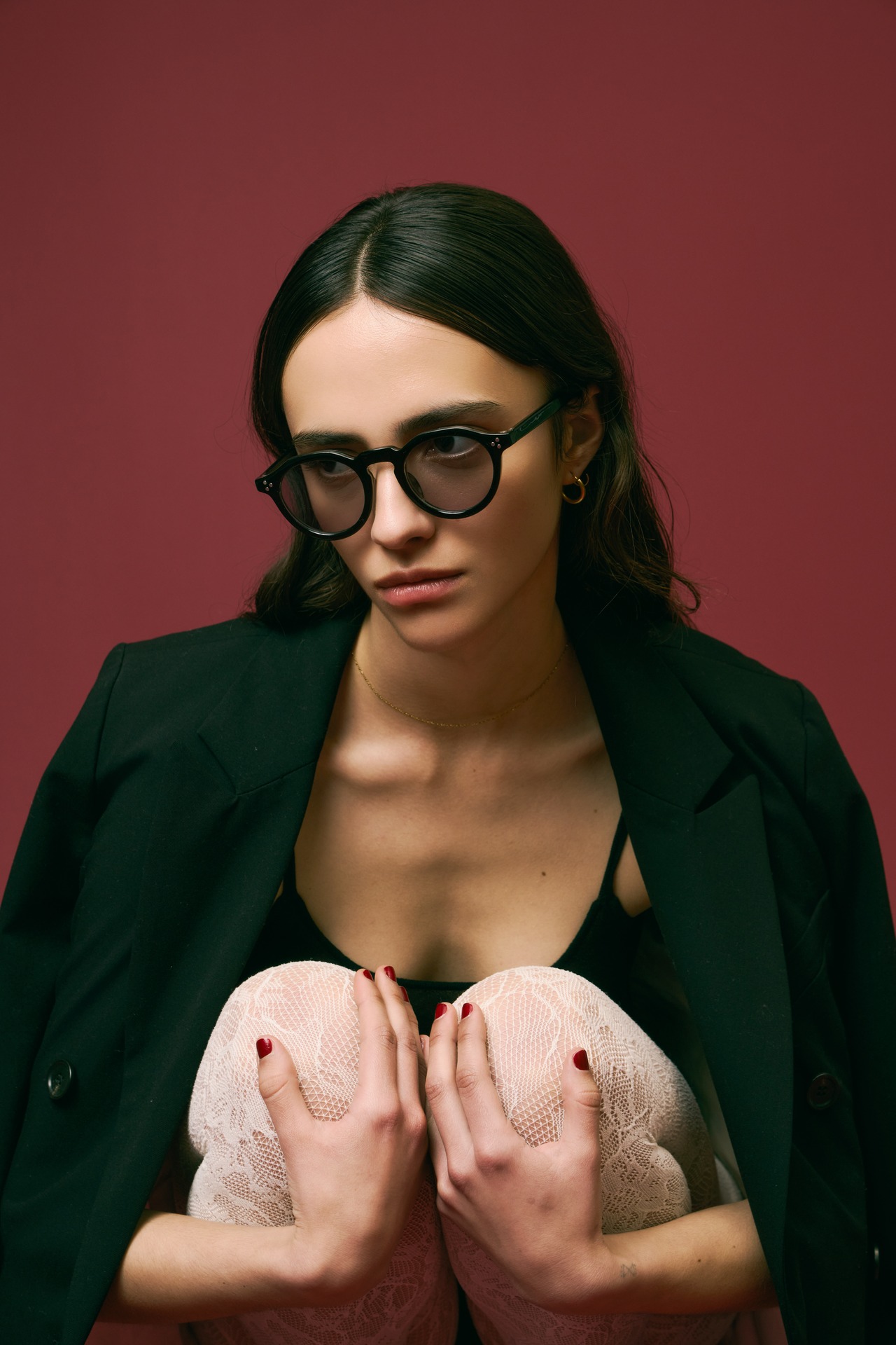 Olga | black×light purple