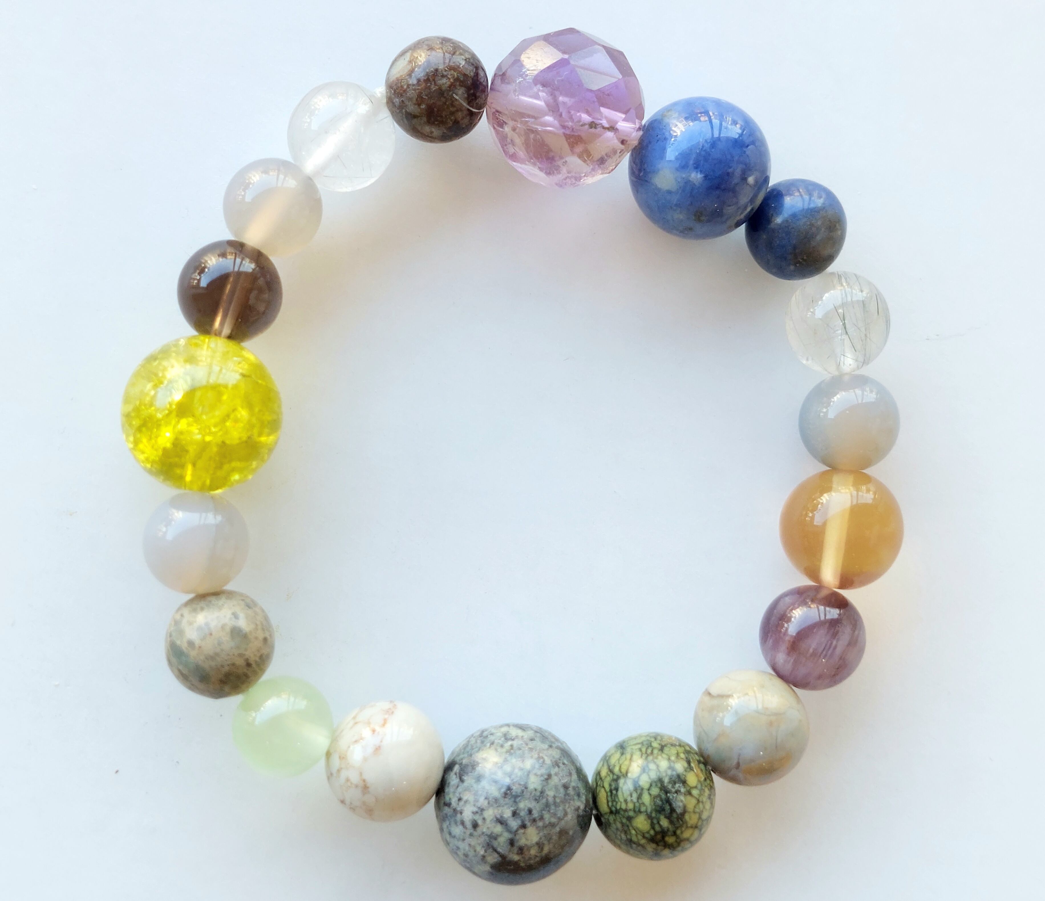 天然石ブレスレット⑪ 願魂】天然石ブレスレット-Lサイズ 光陰 黒赤 – 雑貨店Noichi