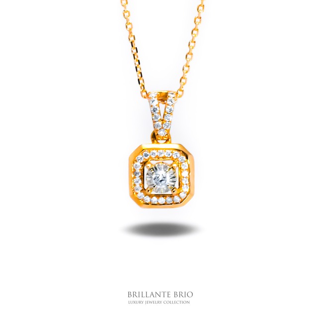 【K18】cube diamond necklace