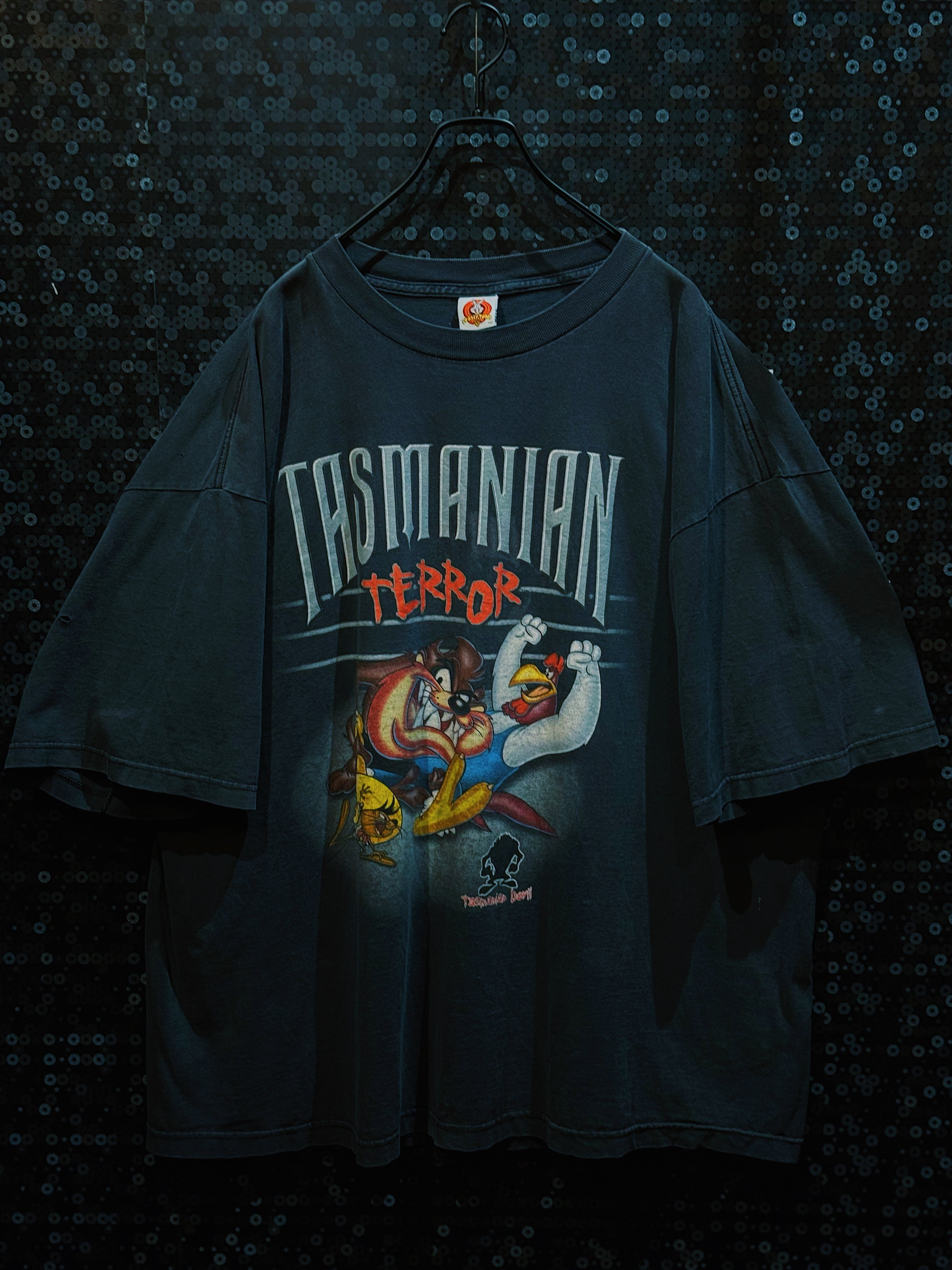 【ÆIEM】"Looney Tunes"vintage Tasmanian× Foghorn Leghorn Terror print T-shirt