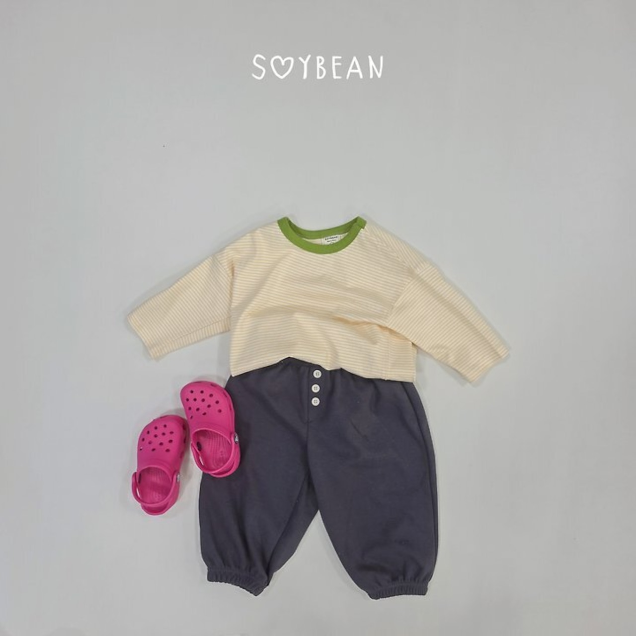【取寄】SOYBEAN ボーダーカラーTシャツ|秋服|韓国子供服| 26/AT
