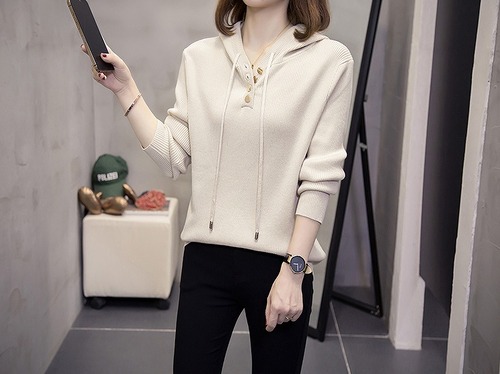 【大きいサイズXL-4XL】ファッションセーター♪ブラック/アンズ2色展開◆#sebooo-24017