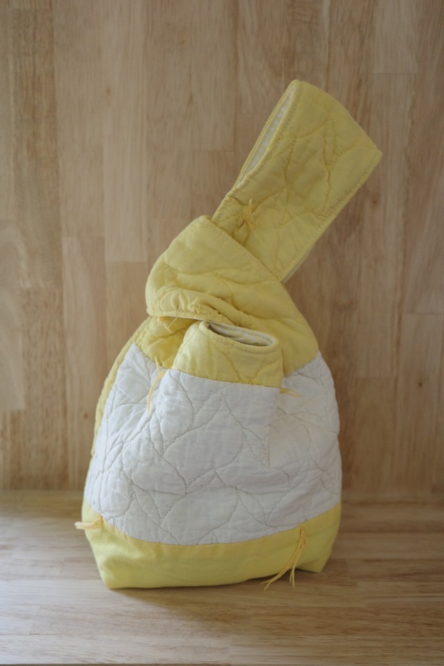Handmade quilt knot bag