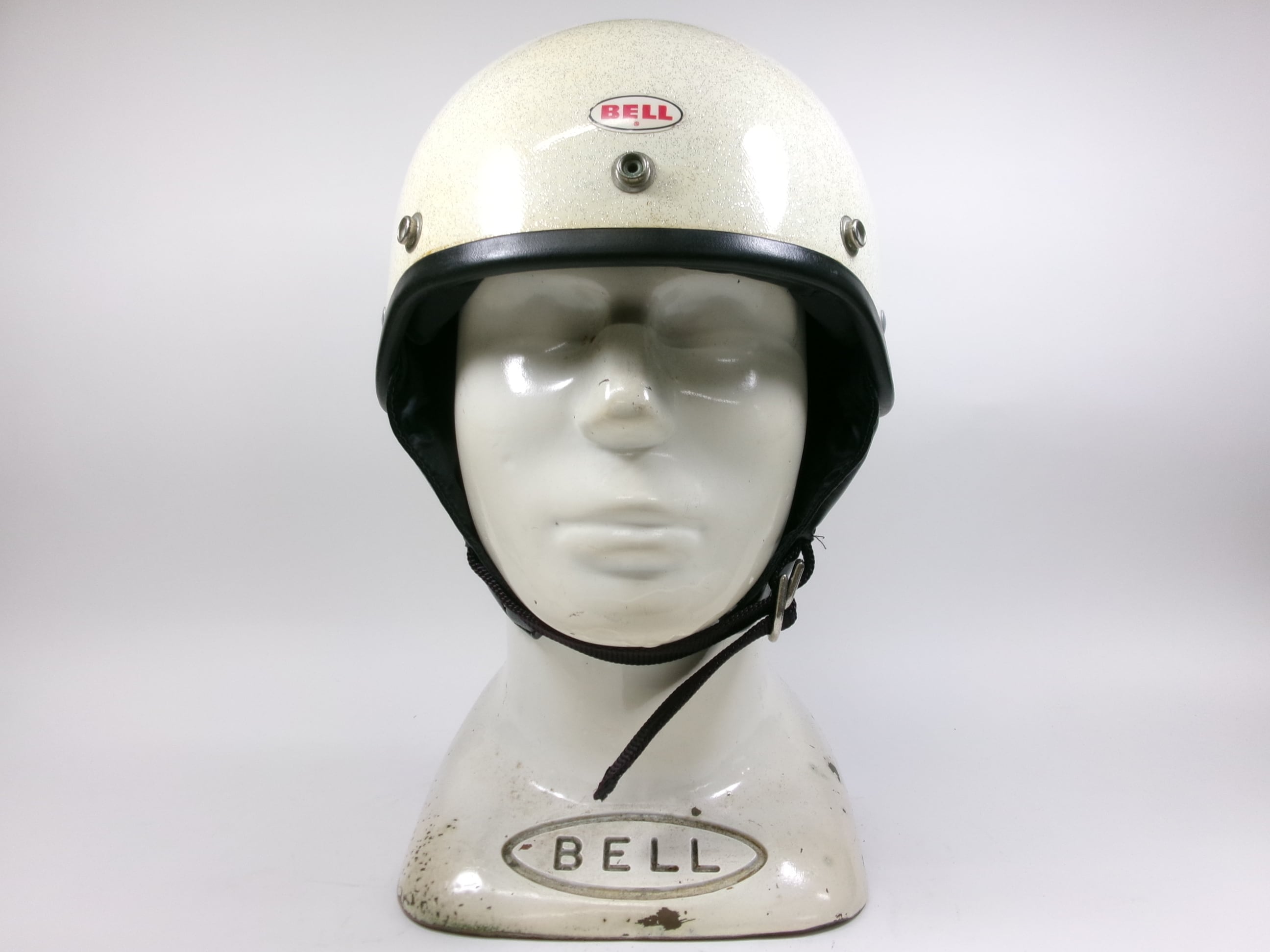 Sシェル! 60s BELL SHORTY 白ラメ ハーフヘルメット 6 7/8 目 Sシェル! 60s BELL SHORTY 白ラメ ハーフヘルメット 6 7/8 目