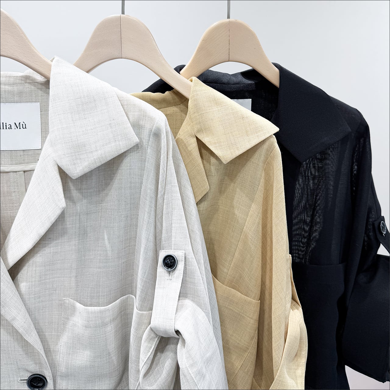 Lallia Mu ハーフスリーブダブルジャケット 2612261 Off/yellow/black
