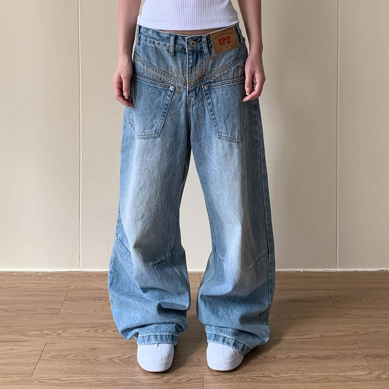 ウォッシュドクロスステッチデニム R00760